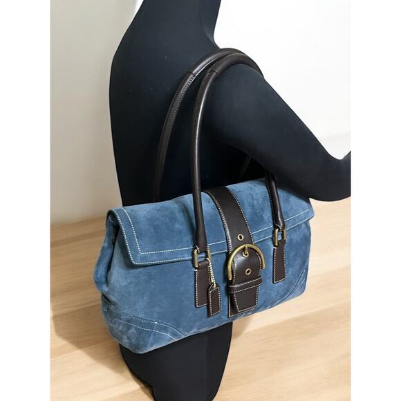 Vintage Coach 9507 Soho Suede Flap Satchel & Wristlet - Picture 10 of 14